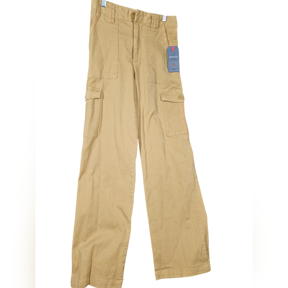 Retro‎ Rewind Woman's Tan Wide Leg Cargo Pants Size 25 From Khols NWT
